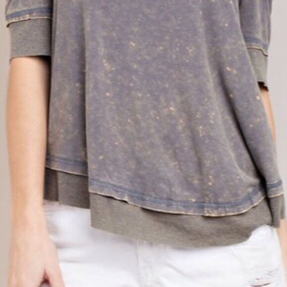 Ash Cold Shoulder Washed Top - Picture 4 of 10
